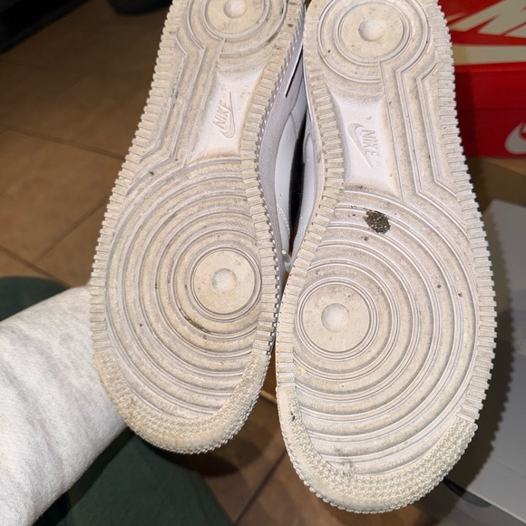 Nike White and Black Air Force 1 Sneakers - Picture 9 of 9